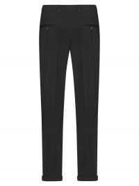 Jersey Hose Herren grau meliert – gerade geschnittene Business- und Arbeitshose mit Bügelfalten und Taschen, ideal für Büro, Verkauf und Gastronomie